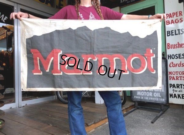 画像8: Vintage Outdoor Marmot Advertising Banner Sign (J419)