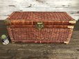 画像1: Vintage Wicker Trunk Chest Basket Large Size (J439) (1)