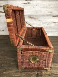 画像4: Vintage Wicker Trunk Chest Basket Large Size (J439)