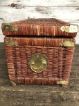 画像2: Vintage Wicker Trunk Chest Basket Large Size (J439) (2)