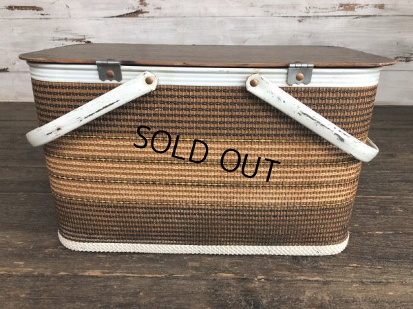 画像3: Vintage Wicker Picnic Basket Brown (J440)