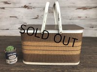 Vintage Wicker Picnic Basket Brown (J440)