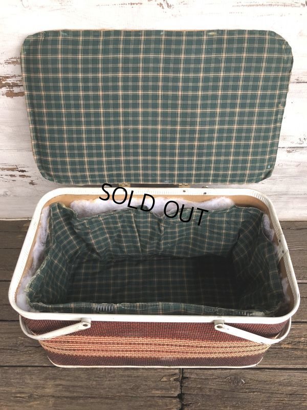 画像5: Vintage Wicker Picnic Basket Red (J441)