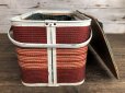 画像4: Vintage Wicker Picnic Basket Red (J441)