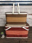 画像10: Vintage Wicker Picnic Basket Red (J441)