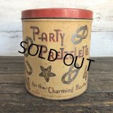 Vintage Party Pretzel Tin Can (J453)