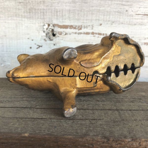 画像9: Vintage ACW Cast Iron Pig  Piggy Bank (J465)