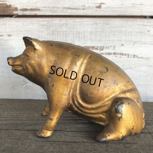 画像6: Vintage ACW Cast Iron Pig  Piggy Bank (J465)