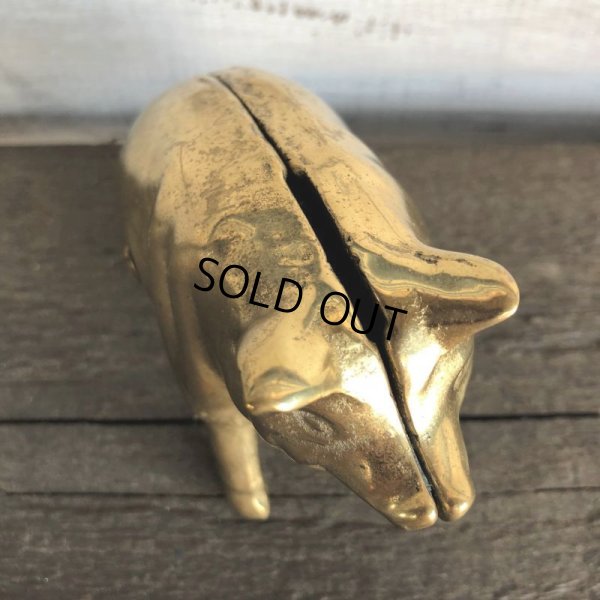 画像10: Vintage Valleau Solid Brass Pig Piggy Bank (J466)
