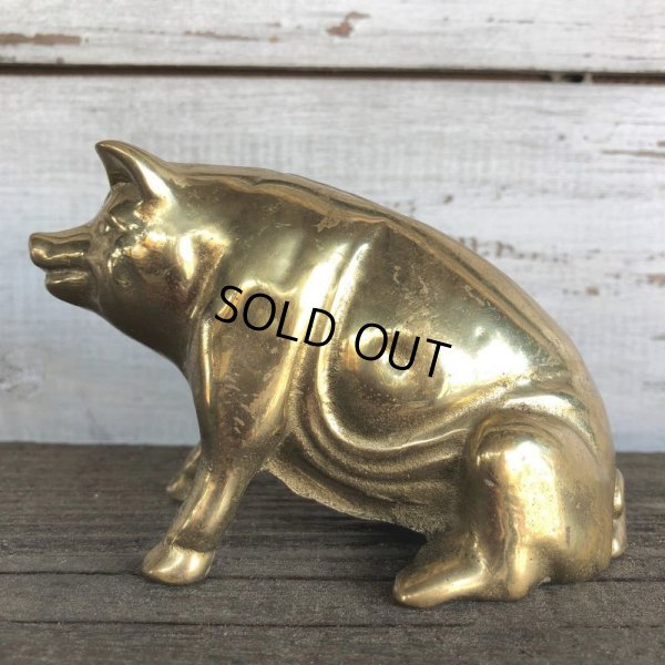 画像2: Vintage Valleau Solid Brass Pig Piggy Bank (J466)