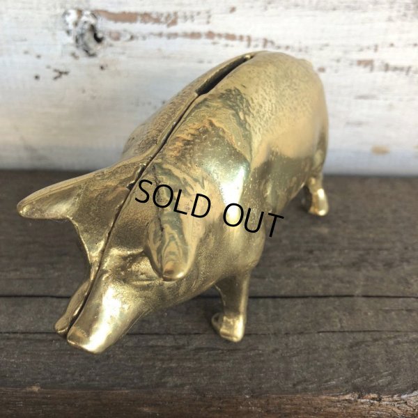 画像5: Vintage Brass Pig Piggy Bank (J467)