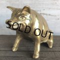Vintage Valleau Solid Brass Pig Piggy Bank (J466)