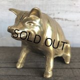 Vintage Valleau Solid Brass Pig Piggy Bank (J466)