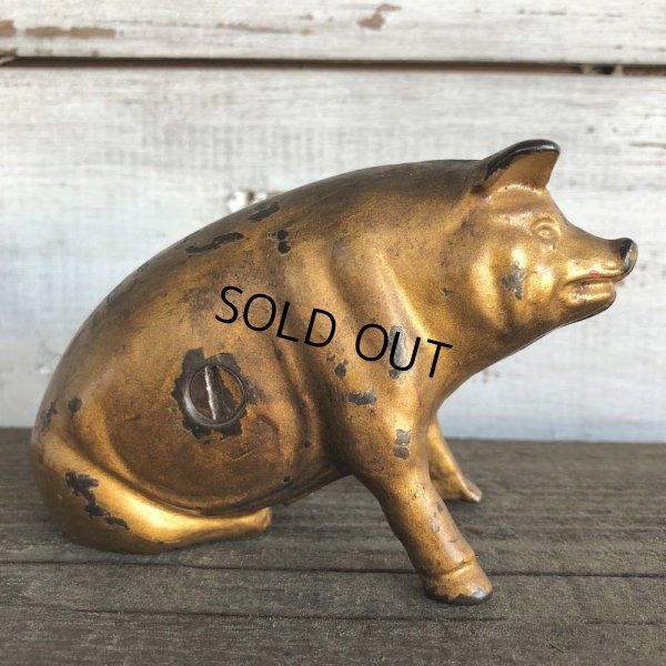 画像2: Vintage ACW Cast Iron Pig  Piggy Bank (J465)