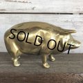 Vintage Brass Pig Piggy Bank (J467)