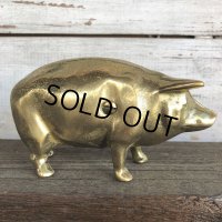 Vintage Brass Pig Piggy Bank (J467)