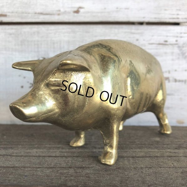 画像6: Vintage Brass Pig Piggy Bank (J467)