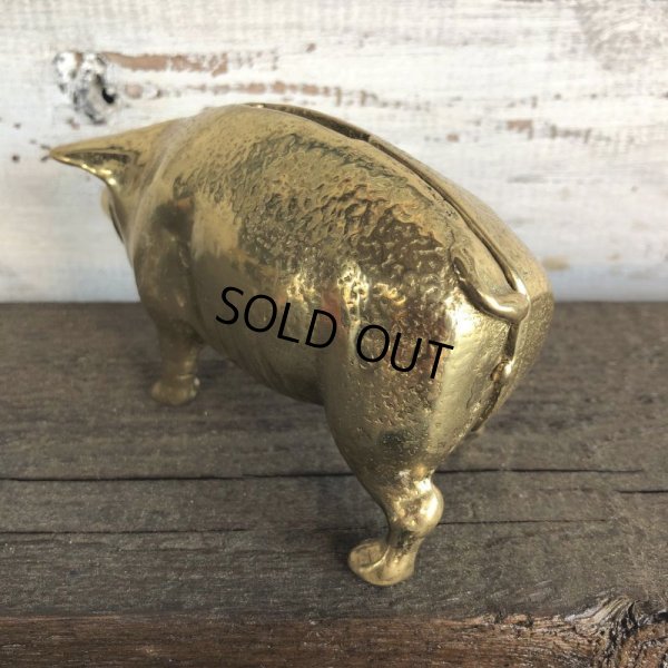 画像3: Vintage Brass Pig Piggy Bank (J467)