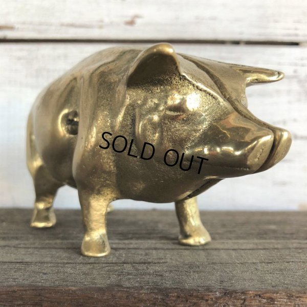 画像8: Vintage Brass Pig Piggy Bank (J467)