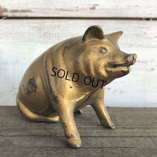 画像1: Vintage ACW Cast Iron Pig  Piggy Bank (J464)