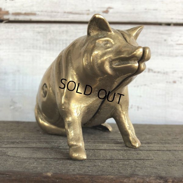 画像6: Vintage Valleau Solid Brass Pig Piggy Bank (J466)