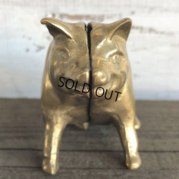 画像7: Vintage Valleau Solid Brass Pig Piggy Bank (J466)