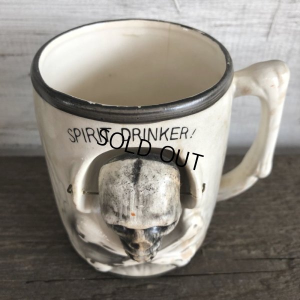 画像7: Vinatge Skull Mug SPIRIT DRINKER! (J679)