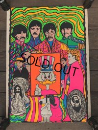 60s Vintage Beatles The Gang Dan Shupe Black Light Poster (J684)