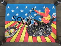 60s Vintage Easy Rider Peter Fonda Super Cycle Psychedelic Black light Poster (J685)