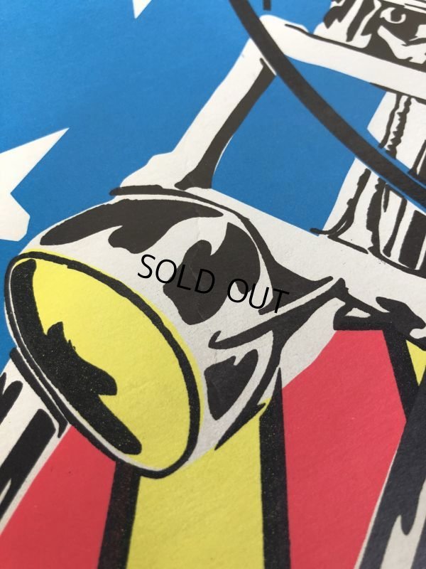 画像8: 60s Vintage Easy Rider Peter Fonda Super Cycle Psychedelic Black light Poster (J685)