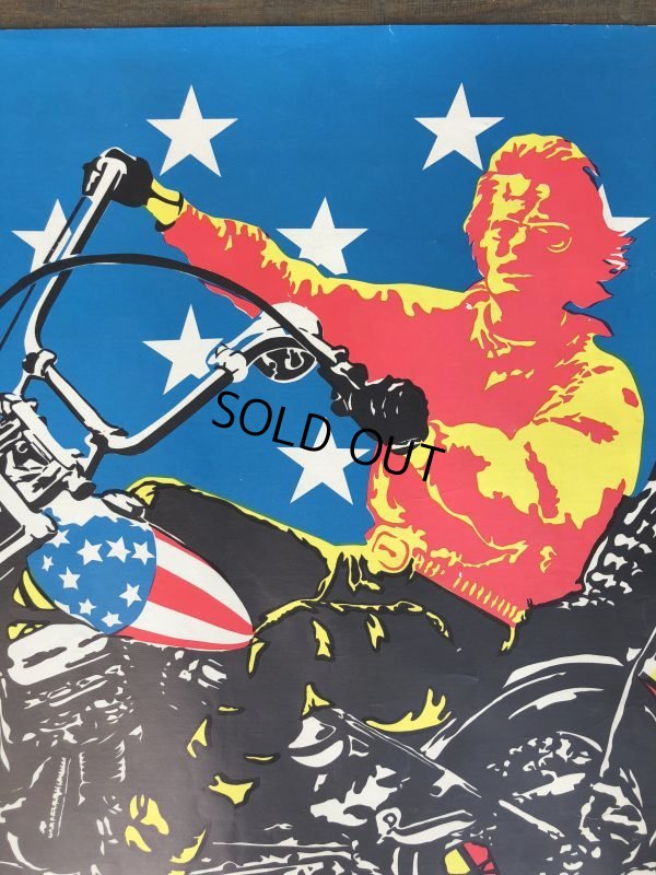 画像9: 60s Vintage Easy Rider Peter Fonda Super Cycle Psychedelic Black light Poster (J685)