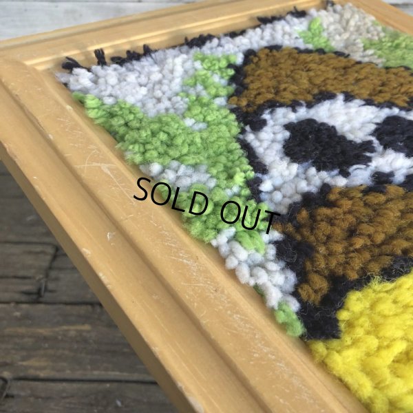 画像5: 70s Vintage Latch Hook Mushrooms Wall Deco (J691)