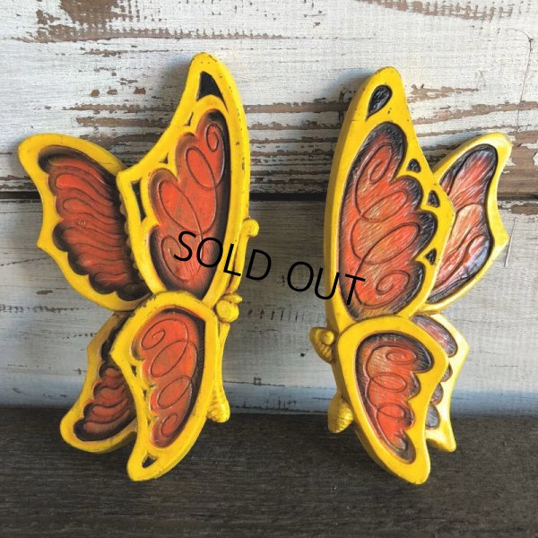 画像1: 70s Vintage Butterfly Wall Deco Set (J688)