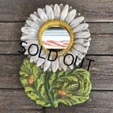 70s Vintage Flower Wall Deco Mirror (J690)