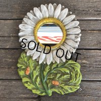 70s Vintage Flower Wall Deco Mirror (J690)