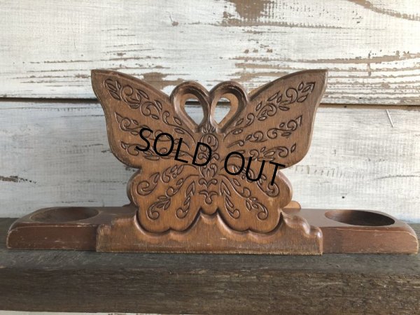 画像4: 70s Vintage Butterfly Wooden Holder (J691)