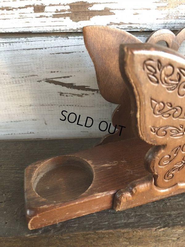画像3: 70s Vintage Butterfly Wooden Holder (J691)