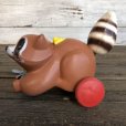 画像4: Vintage Fisher Price Pull Toy Raccoon (J696)