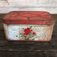 画像2: Vintage Bread Box Tin Rose (J694) (2)