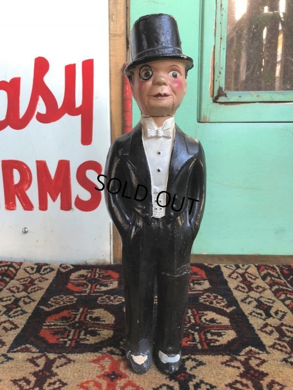 画像1: 40s Vintage Charlie McCarthy Composition Statue (J707)