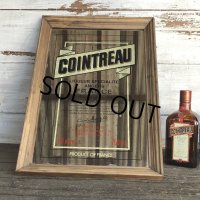 Vintage COINTREAU LIQUER Pub BAR Wooden Mirror (J706)