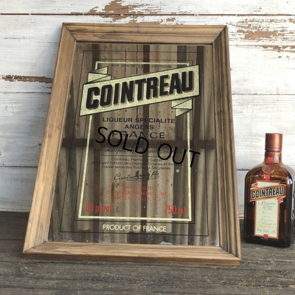 画像1: Vintage COINTREAU LIQUER Pub BAR Wooden Mirror (J706)