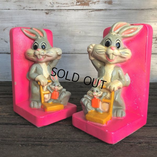 画像1: 70s Vintage WB Bugs Bunny Bookends Holiday Fair Japan (J705)