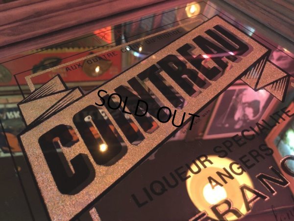 画像10: Vintage COINTREAU LIQUER Pub BAR Wooden Mirror (J706)