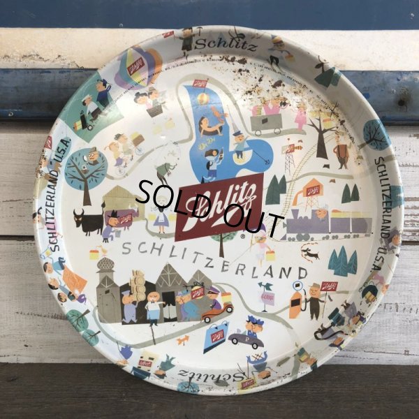 画像2: Vintage Schlitz Round Tin Tray (J760)