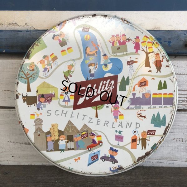 画像7: Vintage Schlitz Round Tin Tray (J760)