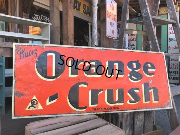 画像1: 40s Vintage Orange Crush Tin Sign (J764)