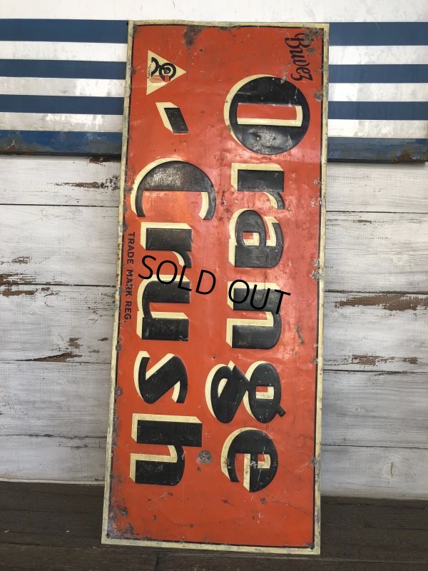 画像2: 40s Vintage Orange Crush Tin Sign (J764)