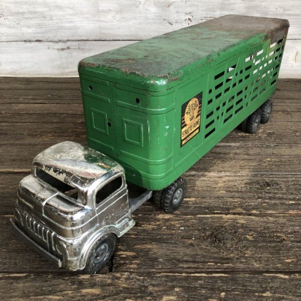 画像2: 50s Vintage Structo Farms Cattle Trailer Truck (J036) 