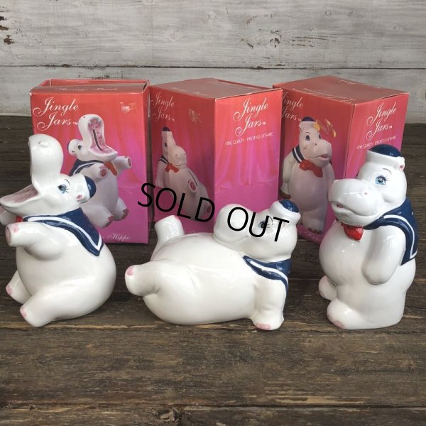 画像3: Vintage Happy Hippo Ceramic Piggy Bank Set of 3 (J773)